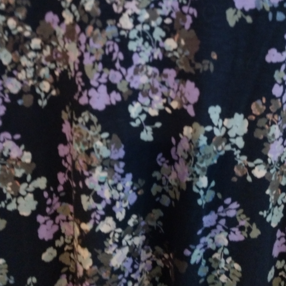 J. Jill Purple Floral Print Cotton Modal Blend Button Down V-Neck Tunic Top - Picture 7 of 8